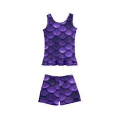 Purple Scales! Kids  Boyleg Swimsuit by fructosebat