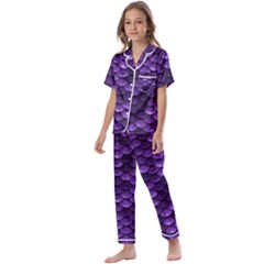 Purple Scales! Kids  Satin Short Sleeve Pajamas Set by fructosebat