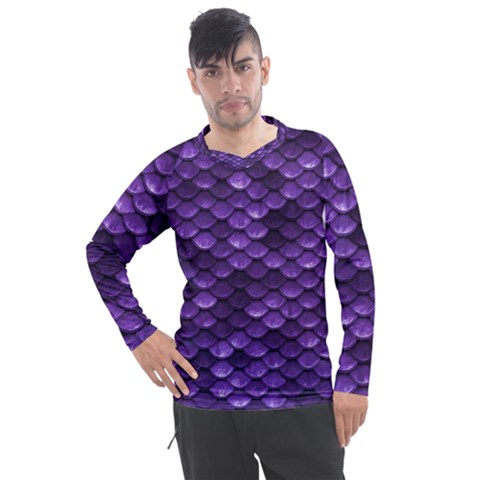 Purple Scales! Men s Pique Long Sleeve Tee by fructosebat