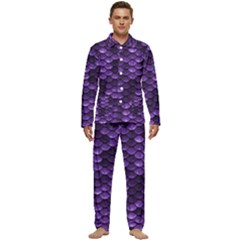 Purple Scales! Men s Long Sleeve Velvet Pocket Pajamas Set by fructosebat