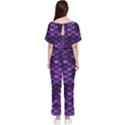 Purple Scales! Batwing Lightweight Chiffon Jumpsuit View2