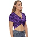 Purple Scales! Twist Front Crop Top View3