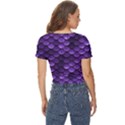 Purple Scales! Twist Front Crop Top View4