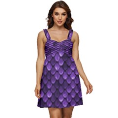 Purple Scales! Ruffle Strap Babydoll Chiffon Dress