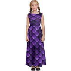 Purple Scales! Kids  Satin Sleeveless Maxi Dress by fructosebat