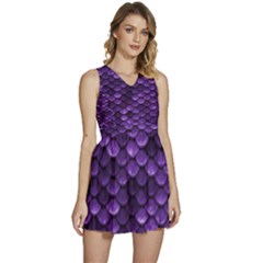 Purple Scales! Sleeveless High Waist Mini Dress