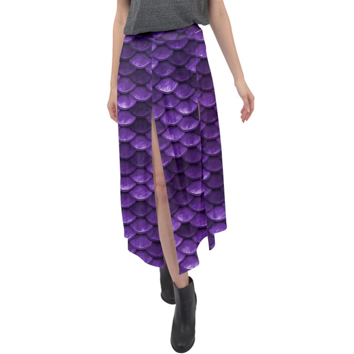 Purple Scales! Velour Split Maxi Skirt