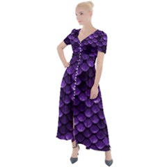 Purple Scales! Button Up Short Sleeve Maxi Dress by fructosebat