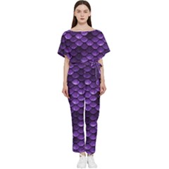 Purple Scales! Batwing Lightweight Chiffon Jumpsuit by fructosebat