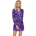 Purple Scales! Long Sleeve Satin Robe View1