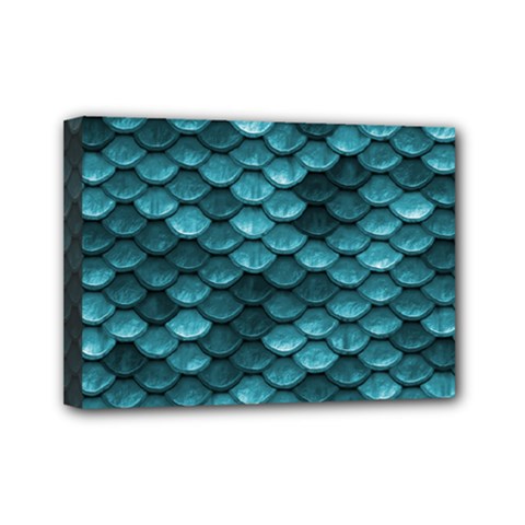 Teal Scales! Mini Canvas 7  X 5  (stretched) by fructosebat