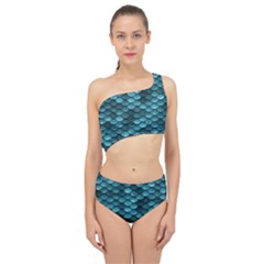 Teal Scales! Spliced Up Two Piece Swimsuit by fructosebat