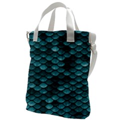 Teal Scales! Canvas Messenger Bag by fructosebat