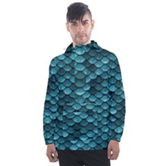 Teal Scales! Men s Front Pocket Pullover Windbreaker by fructosebat