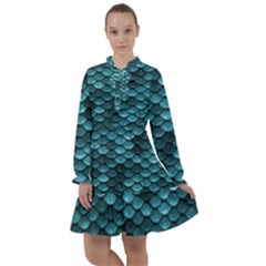 Teal Scales! All Frills Chiffon Dress by fructosebat