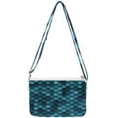 Teal Scales! Double Gusset Crossbody Bag by fructosebat