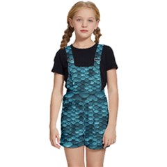 Teal Scales! Kids  Short Overalls by fructosebat