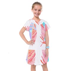 Feathers Design T- Shirtfeathers T- Shirt (2) Kids  Drop Waist Dress by maxcute