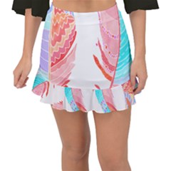 Feathers Design T- Shirtfeathers T- Shirt (2) Fishtail Mini Chiffon Skirt by maxcute