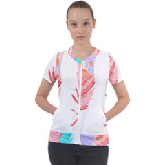 Feathers Design T- Shirtfeathers T- Shirt (2) Short Sleeve Zip Up Jacket by maxcute