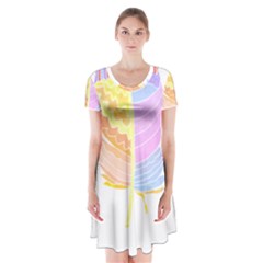 Feathers Design T- Shirtfeathers T- Shirt (3) Short Sleeve V-neck Flare Dress by maxcute