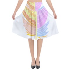 Feathers Design T- Shirtfeathers T- Shirt (3) Flared Midi Skirt by maxcute