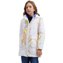 Feathers Design T- Shirtfeathers T- Shirt (4) Kid s Hooded Longline Puffer Jacket View3