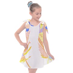 Feathers Design T- Shirtfeathers T- Shirt (4) Kids  Tie Up Tunic Dress by maxcute