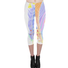 Feathers Design T- Shirtfeathers T- Shirt Capri Leggings  by maxcute