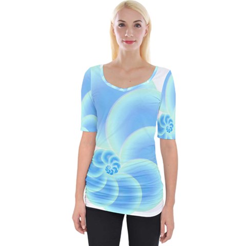 Fibonacci Spiral T- Shirt Fibonacci Spiral T- Shirt Wide Neckline Tee by maxcute