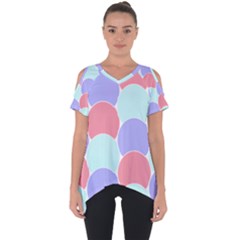 Fish Scale Pattern T- Shirtvery Peri Fish Scale Pattern T- Shirt Cut Out Side Drop Tee by maxcute