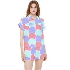 Fish Scale Pattern T- Shirtvery Peri Fish Scale Pattern T- Shirt Chiffon Lounge Set by maxcute