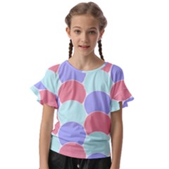 Fish Scale Pattern T- Shirtvery Peri Fish Scale Pattern T- Shirt Kids  Cut Out Flutter Sleeves by maxcute