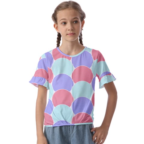 Fish Scale Pattern T- Shirtvery Peri Fish Scale Pattern T- Shirt Kids  Cuff Sleeve Scrunch Bottom Tee by maxcute