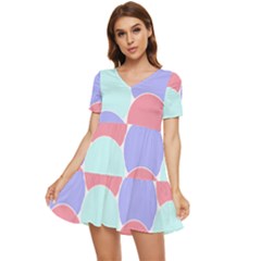 Fish Scale Pattern T- Shirtvery Peri Fish Scale Pattern T- Shirt Tiered Short Sleeve Babydoll Dress by maxcute