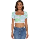 Fish T- Shirt Fun Fishes T- Shirt Short Sleeve Square Neckline Crop Top  View1