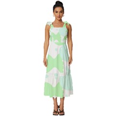 Fish T- Shirt Fun Fishes T- Shirt Tie-strap Tiered Midi Chiffon Dress