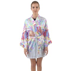 Fishing Gift T- Shirtfish T- Shirt (2) Long Sleeve Satin Kimono by maxcute