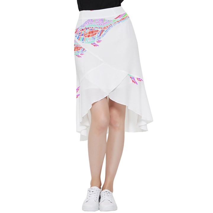 Fishing Is My Life T- Shirtfish T- Shirt Frill Hi Low Chiffon Skirt