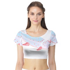 Fishing Lover T- Shirtfish T- Shirt (2) Short Sleeve Crop Top