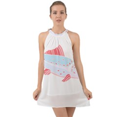 Fishing Lover T- Shirtfish T- Shirt (2) Halter Tie Back Chiffon Dress by maxcute