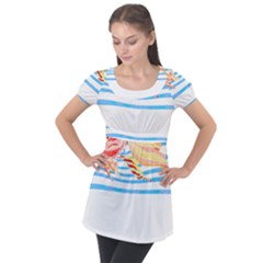 Fishing Lover T- Shirtfish T- Shirt (3) Puff Sleeve Tunic Top by maxcute