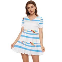 Fishing Lover T- Shirtfish T- Shirt (3) Tiered Short Sleeve Babydoll Dress by maxcute