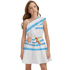 Fishing Lover T- Shirtfish T- Shirt (3) Kids  One Shoulder Party Dress by maxcute