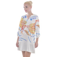 Fishing Lover T- Shirtfish T- Shirt (7) Open Neck Shift Dress by maxcute