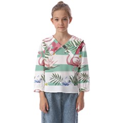 Flamingos T- Shirt Flamingos Tropical Pattern T- Shirt Kids  Sailor Shirt