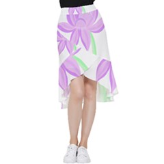 Floral Illustration T- Shirt A Delicate Flower T- Shirt Frill Hi Low Chiffon Skirt by maxcute