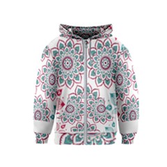 Floral Mandala T- Shirt Colorful Lotus Flower Mandala Art Pattern Kids  Zipper Hoodie by maxcute