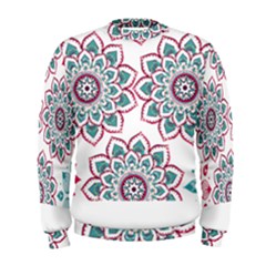 Floral Mandala T- Shirt Colorful Lotus Flower Mandala Art Pattern Men s Sweatshirt by maxcute