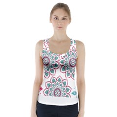 Floral Mandala T- Shirt Colorful Lotus Flower Mandala Art Pattern Racer Back Sports Top by maxcute